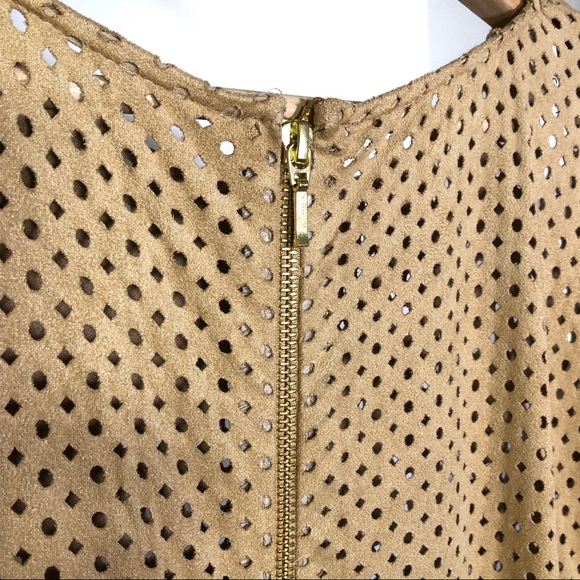 Nude Suede Bisou Bisou Perforated Dress - Picture 4 of 6